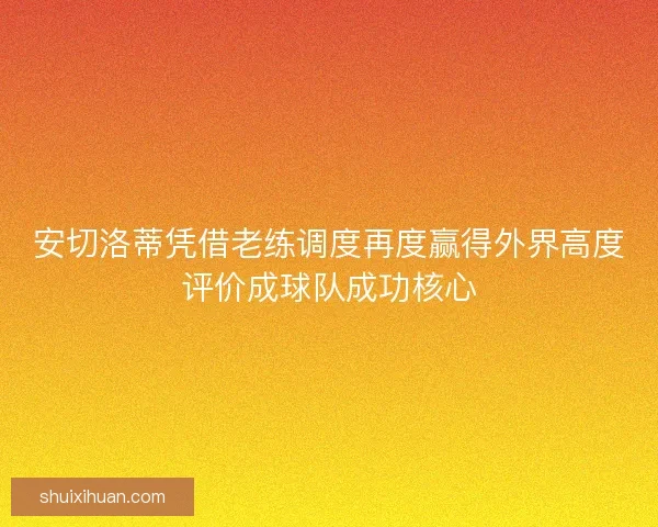 安切洛蒂凭借老练调度再度赢得外界高度评价成球队成功核心
