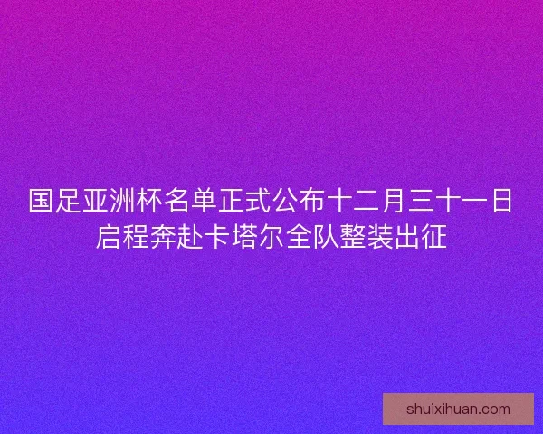 国足亚洲杯名单正式公布十二月三十一日启程奔赴卡塔尔全队整装出征